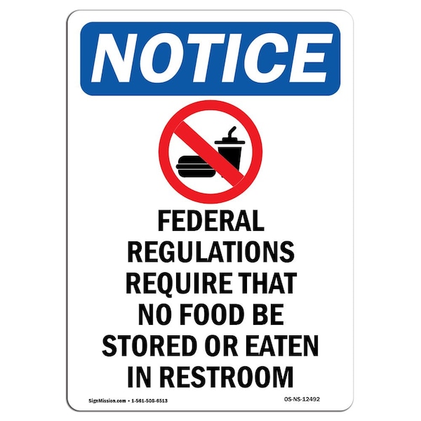 Signmission OSHA Notice, 7" Height, Federal Regulations Sign With Symbol, 7" X 5", Portrait OS-NS-D-57-V-12492 - main